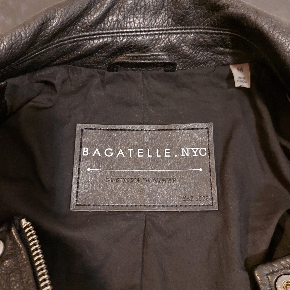 Bagatelle NYC Genuine Leather Black Motorcycle Jacket - Picture 3 of 7